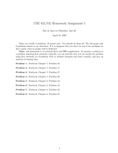 CSE 431/531 Homework Assignment 5 April 25, 2007