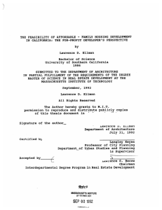 HOUSING  DEVELOPMENT THE FEASIBILITY  OF AFFORDABLE -