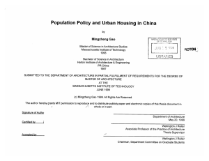 FiBR E Population  Policy and  Urban  Housing  in ... Mingzheng  Gao