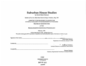 Suburban House  Studies by 1981 February,  1993