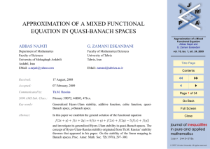 APPROXIMATION OF A MIXED FUNCTIONAL EQUATION IN QUASI-BANACH SPACES ABBAS NAJATI