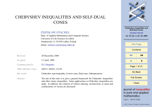 CHEBYSHEV INEQUALITIES AND SELF-DUAL CONES ZDZISŁAW OTACHEL