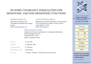 ON SOME COVARIANCE INEQUALITIES FOR MONOTONIC AND NON-MONOTONIC FUNCTIONS MARTIN EGOZCUE