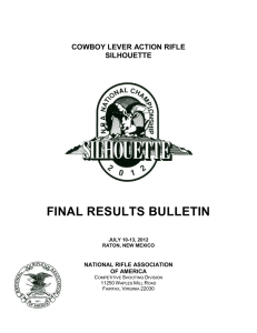 FINAL RESULTS BULLETIN  COWBOY LEVER ACTION RIFLE SILHOUETTE