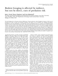 Rodent foraging is affected by indirect,