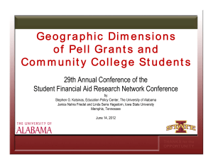 Geographic Dimensions of Pell Grants and Community College Students