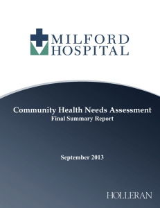 Community Health Needs Assessment  Final Summary Report September 2013