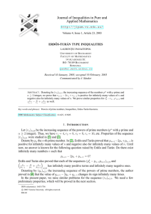 Journal of Inequalities in Pure and Applied Mathematics  ERD ˝
