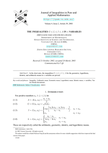 Journal of Inequalities in Pure and Applied Mathematics  THE INEQUALITIES