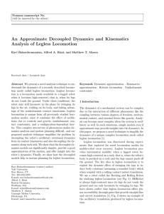 An Approximate Decoupled Dynamics and Kinematics Analysis of Legless Locomotion