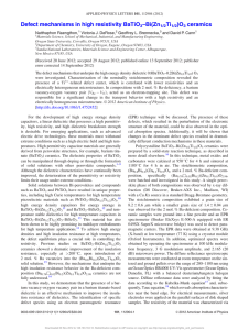 Defect mechanisms in high resistivity BaTiO –Bi(Zn Ti )O