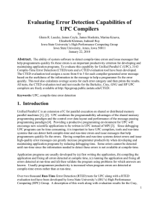 Evaluating Error Detection Capabilities of UPC Compilers