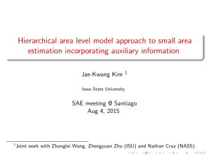 Hierarchical area level model approach to small area Jae-Kwang Kim