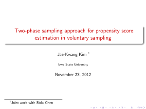 Two-phase sampling approach for propensity score estimation in voluntary sampling Jae-Kwang Kim