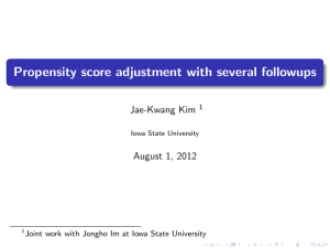 Propensity score adjustment with several followups Jae-Kwang Kim August 1, 2012