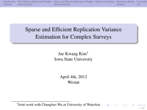 Sparse and Efficient Replication Variance Estimation for Complex Surveys Jae Kwang Kim
