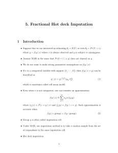 5. Fractional Hot deck Imputation 1 Introduction