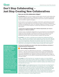 Don’t Stop Collaborating – Just Stop Creating New Collaboratives