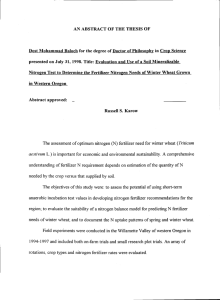 AN ABSTRACT OF THE THESIS OF