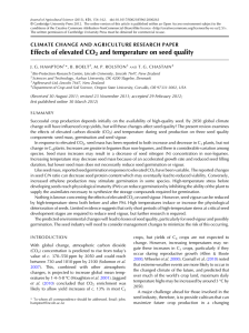 Effects of elevated CO and temperature on seed quality 2
