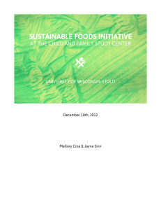 SUSTAINABLE FOODS INITIATIVE AT THE CHILD AND FAMILY STUDY CENTER