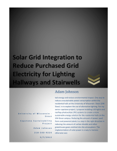 Solar Grid Integration to  Reduce Purchased Grid  Electricity for Lighting 
