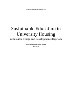 Sustainable	Education	in University	Housing Sustainable	Design	and	Developments	Capstone
