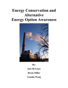Energy Conservation and Alternative Energy Option Awareness