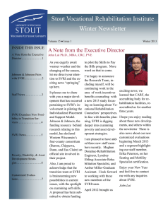 Stout Vocational Rehabilitation Institute Winter Newsletter
