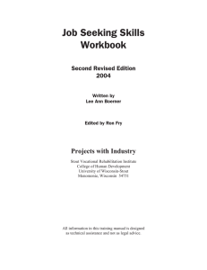 Job Seeking Skills Workbook Projects with Industry Second Revised Edition