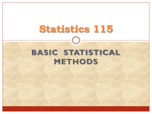 Statistics 115 BASIC  STATISTICAL METHODS