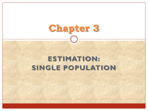 Chapter 3 ESTIMATION: SINGLE POPULATION
