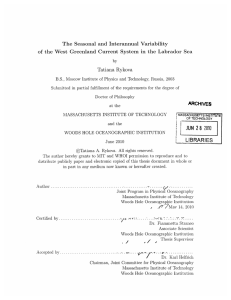 The  Seasonal  and Interannual Variability