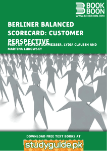 BOOKBOON.COM BERLINER BALANCED SCORECARD: CUSTOMER PERSPECTIVE