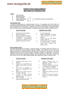 OPERATIONS MANAGEMENT METHODS OF PRODUCTION