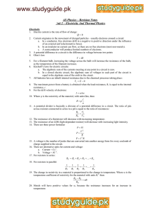 AS Physics – Revision Notes U