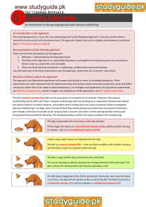 An introduction to the learning approach and classical conditioning
