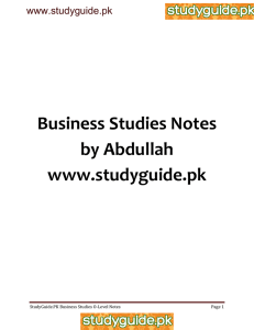 Business Studies Notes by Abdullah www.studyguide.pk