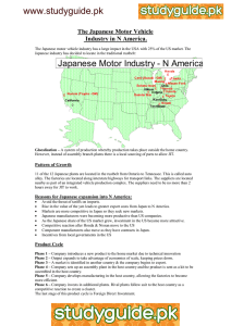 www.studyguide.pk The Japanese Motor Vehicle Industry in N America.