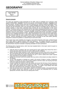 General Certificate of Education Ordinary Level 2217 Geography November 2009