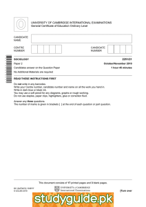 UNIVERSITY OF CAMBRIDGE INTERNATIONAL EXAMINATIONS General Certificate of Education Ordinary Level 2251/21