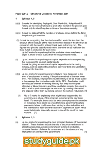 Paper 2281/2 – Structured Questions November 2001 1 Syllabus 1, 5