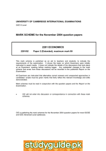 MARK SCHEME for the November 2004 question papers  2281 ECONOMICS