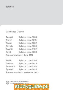 Syllabus Cambridge O Level Bengali Syllabus code 3204