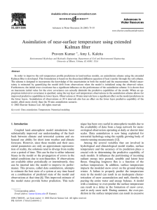 Assimilation of near-surface temperature using extended Kalman ﬁlter Praveen Kumar