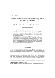 ON THE ALTERNATE DISCRETE PAINLEV´ E EQUATIONS AND RELATED SYSTEMS by