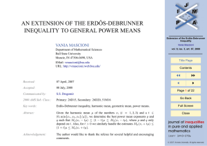 AN EXTENSION OF THE ERDÖS-DEBRUNNER INEQUALITY TO GENERAL POWER MEANS JJ II