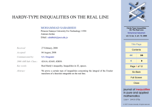 HARDY-TYPE INEQUALITIES ON THE REAL LINE JJ J II