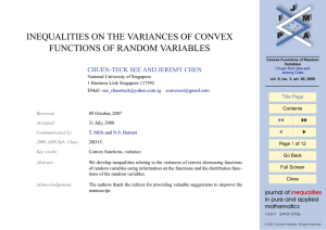 INEQUALITIES ON THE VARIANCES OF CONVEX FUNCTIONS OF RANDOM VARIABLES JJ J