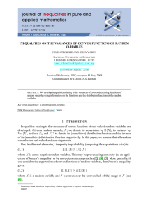 INEQUALITIES ON THE VARIANCES OF CONVEX FUNCTIONS OF RANDOM VARIABLES